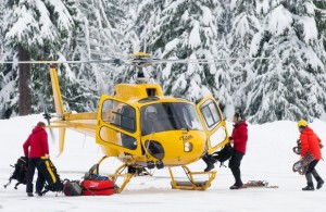 A small group of people being rescued from a ski trip (the relevance to this is in the episode)